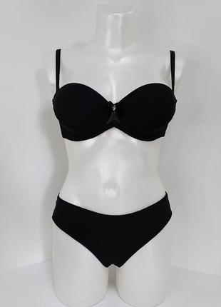 Комплект бюстгальтер push up и трусики leilieve 1054 80b, черный