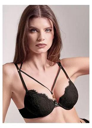 Комплект жіночої білизни lormar push up 80b, стринги, чорний