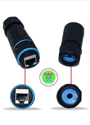 Водонепроникний з'єднувач ip68, rj45-rj45, stp, кат. 6, lw