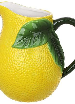 Керамический кувшин lemon 1.6 л, желтый