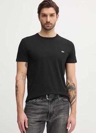 Чоловіча бавовняна чорна футболка lacoste розмір xl