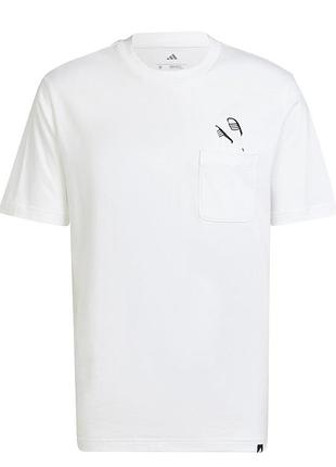 Футболка adidas men's lounge slips біла з кишенею, розмір s