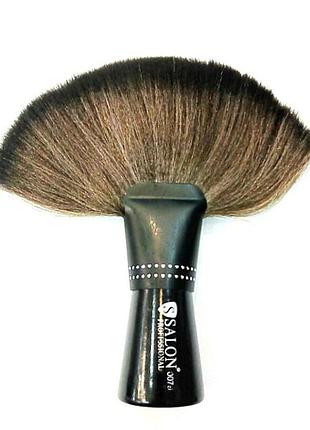 Сметка для волос salon professional, натуральный ворс со стразами веерная круглая