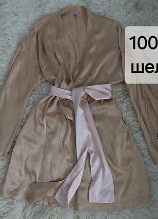 100% шёлк, халат-кимоно премиум-бренда cotton club (италия), с