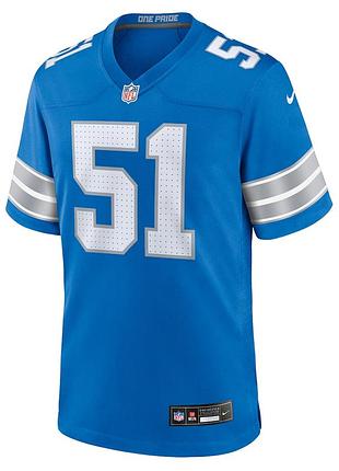 Men's nike cooley 51 blue detroit lions alternate game jersey xxl