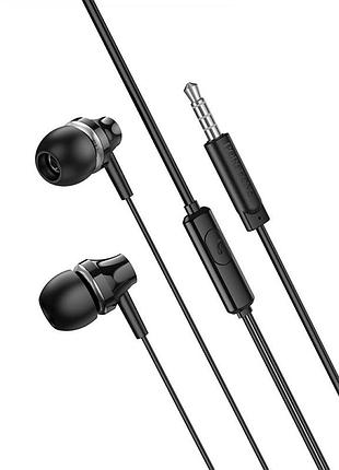 Проводные наушники с микрофоном и вакуумными амбушюрами borofone bm74 singer 3.5 mm 1.2 m black