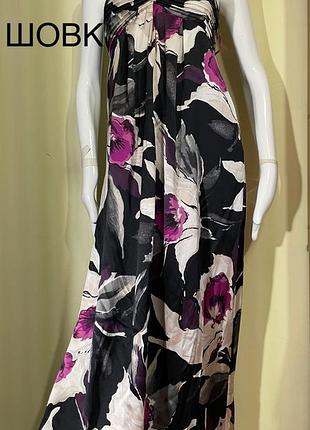 Шовкова сукня макси з квітковим принтом та бретеллю-петлею від ted baker