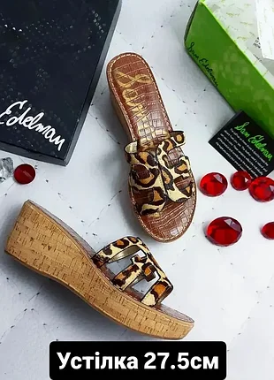 Sam edelman оригінал босоніжки на платформі з хутром поні під леопард
