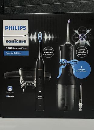 Зубний центр (іригатор + щітка) philips sonicare cordless power flosser + diamondclean 9000