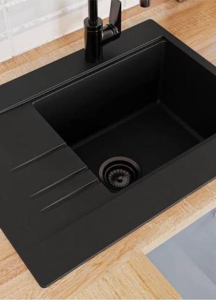 Кухонна мийка bodrum 650 black shine miraggio