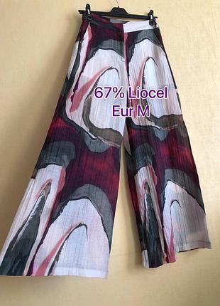 Літні брюки палаццо zara - 67% liocel, легкі широкі штани