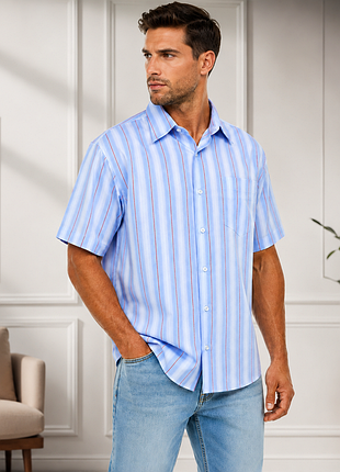 Літня чоловіча сорочка з коротким рукавом s m l xl xxl