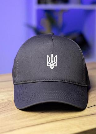 Кепка чоловіча антрацит котонова trucker з вишивкою та регулюванням розміру