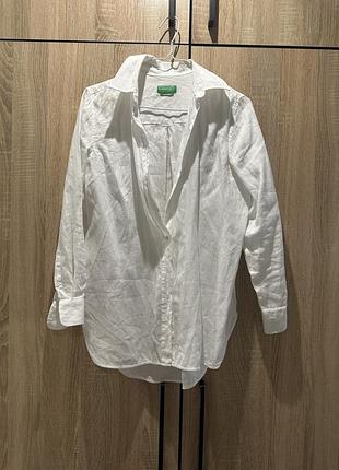 Лляний білий костюм італійського бренду united colors of benetton