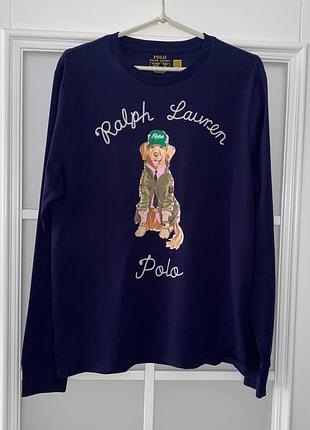 Хлопковая кофта polo ralph lauren dog-print на рост 170 см unisex