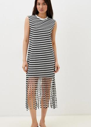Платье-тельняшка с бахромой zara.