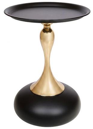 Кофейный металлический столик aurum d39*55см, цвет - черный с золотом (незначительный зян)
