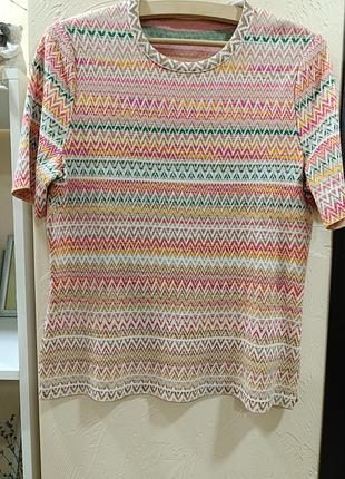 Футболка marccain принт у  стилі missoni. принт зиг заг. модель нова.