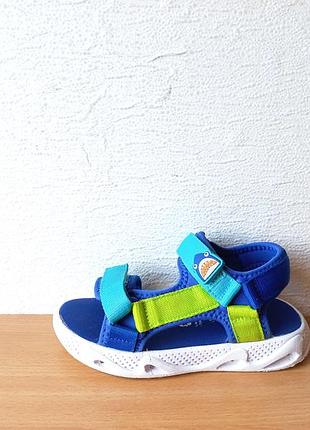 Классные босоножки сандалии с мигалками george 29 р. стелька 18,9 см