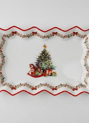 Блюдо керамічне ялинка 25х17 см 16048-003