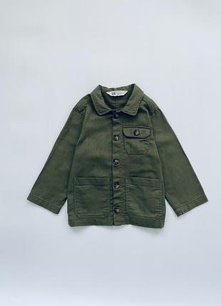 Сорочка з кишеньками на ґудзиках на хлопчика 2-3 роки бренду h&m кольору хакі