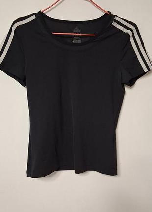 Футболка жіноча спортивна slim чорна adidas, розмір s