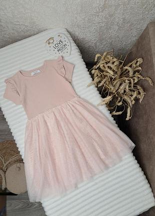 Красивое праздничное платье с фатиновым низом и с прошвой от primark 5-6 лет (110-116)