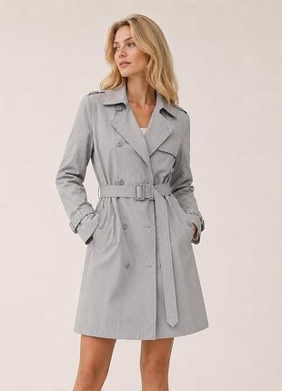 Сірий тренч massimo dutti