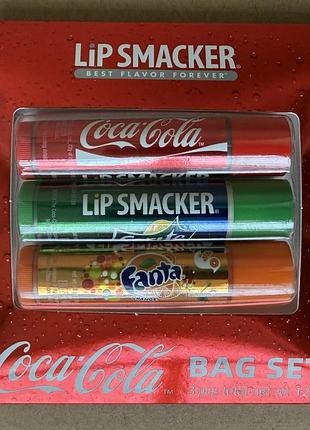 Lip smacker coca cola set best flavor набір бальзамів для губ 3x4gr