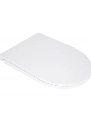 Сиденье для унитаза qtap (kolibri) 455×360×30 мм, white, с микролифтом slim duroplast, quick release qtst179w49488