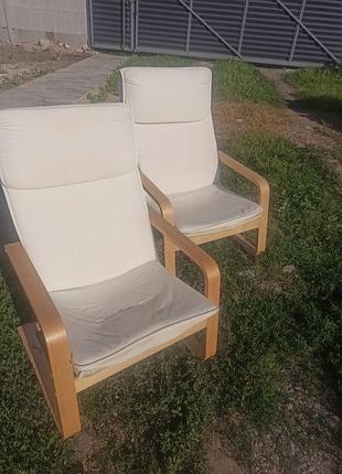 Крісла 2 шт  ikea pello holmby 500.784.64 незабарвлений