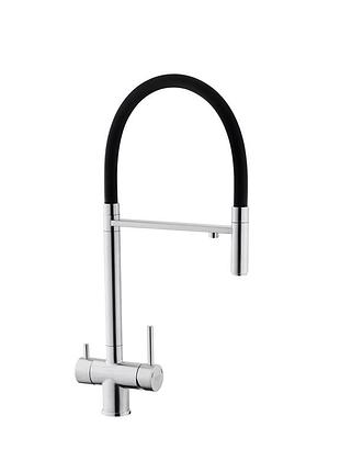 Змішувач для кухні з підключенням до фільтра kroner krp edelstahl klassisch - esg03815blk