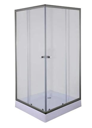 Душевая кабина с низким поддоном mixxus cubic sct01-90x90x195-tr graphite прозрачное стекло 4мм