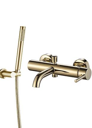 Смеситель для ванны и душа vbi milano gold настенный