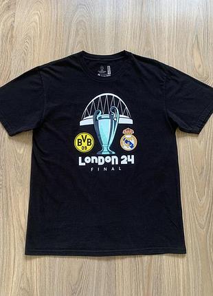 Мужская хлопковая футболка с принтом champions league final 2024