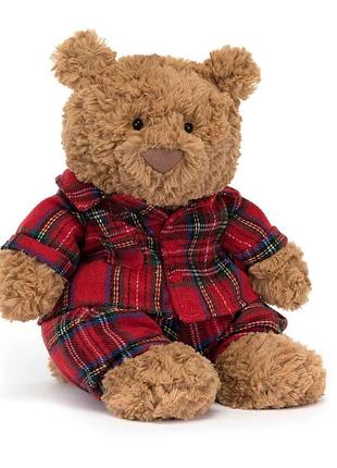 Плюшевий ведмедик bartholomew bear у піжамі jellycat 26 см