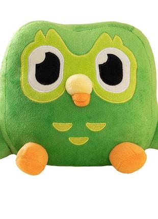 Мягкая игрушка сова duolingo owl toy 30 см зеленая плюшевая