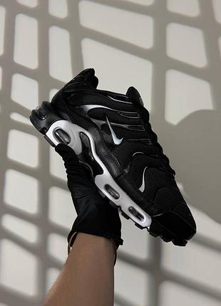 Мужские кроссовки nike air max plus black white 8