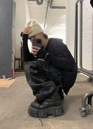 New rock m-tank083-c1 leather big massive boots opium viperr balenciaga punk erd grunge playboi carti demonia