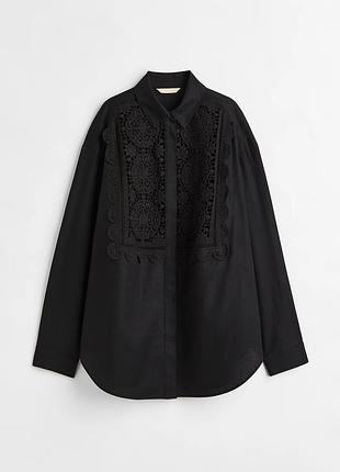 Жіноча сорочка 100% котон з вишивкою/вʼязкою h&m