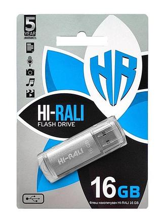 Флешпам'ять hi-rali rocket usb 2.0 16gb steel