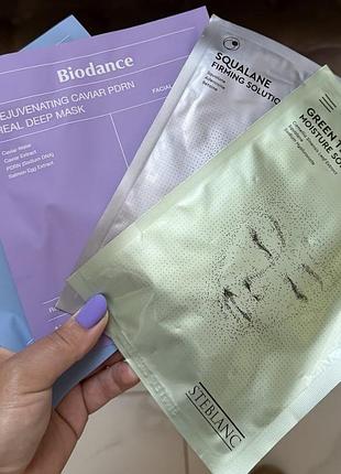 Маски biodance rejuvenating caviar та hydro cera-n.