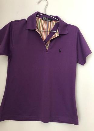 Яркая женская футболка поло polo by ralph lauren, 100% хлопок, размер xl