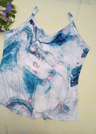 Комфортна майка-топ з абстрактним морським малюнком, 2xl-3xl.