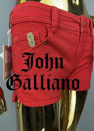 John galliano шорти червоні жіночі джинсові дізайнерські люкс бренд