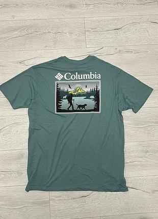 Columbia нова оригінальна чоловіча футболка літня легка вільна котон з принтом спортивна на кожен