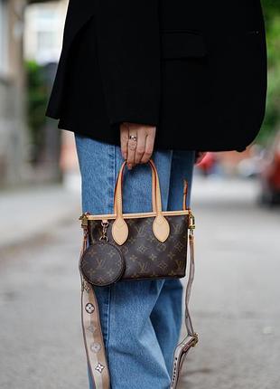 Сумка louis monogram neverfull bb vuitton beige 2