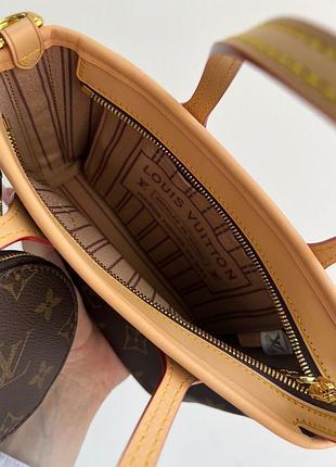 Сумка louis monogram neverfull bb vuitton beige 4