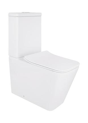 Унитаз-компакт qtap crow безободочный с сиденьем soft-close qt05222170w