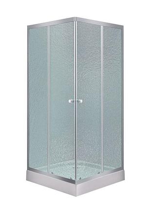 Lidz wawel sc80x80.sat.low.fr душова кабіна квадратна, скло frost 4 мм + lidz душовий піддон kapielka